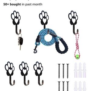 Black Paw Print Wall Hooks